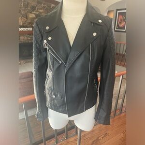 Express black leather jacket
